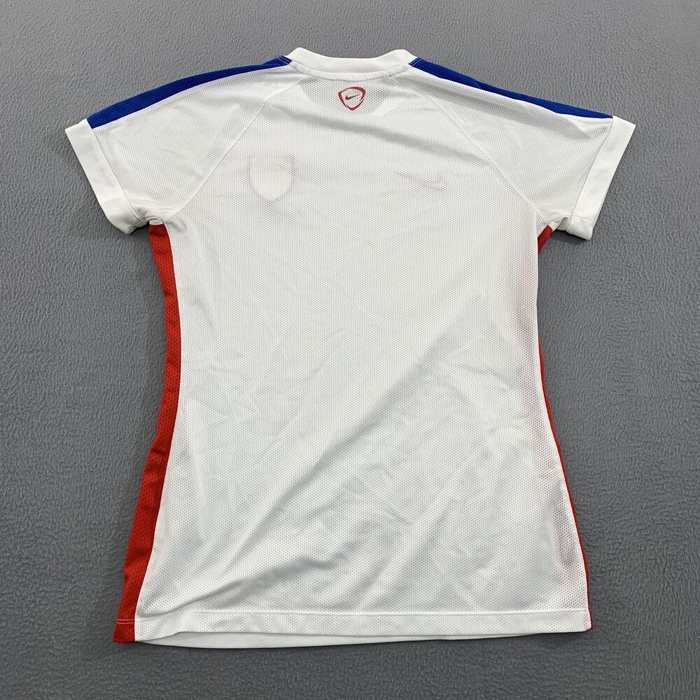United States Soccer Shirt Womens Medium White Red Blue Nike Dri Fit Training - Picture 10 of 12